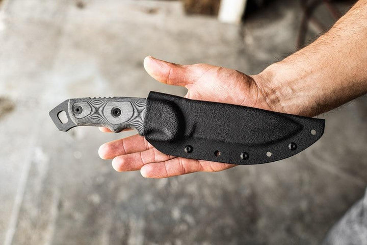 TOPS Knives Cochise Black Linen Micarta Gray 1095HC - Knives.mx