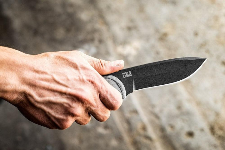 TOPS Knives Cochise Black Linen Micarta Gray 1095HC - Knives.mx