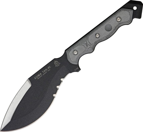 TOPS Knives CUMA TAK-RI 2 Black Linen Micarta 1095HC - Knives.mx