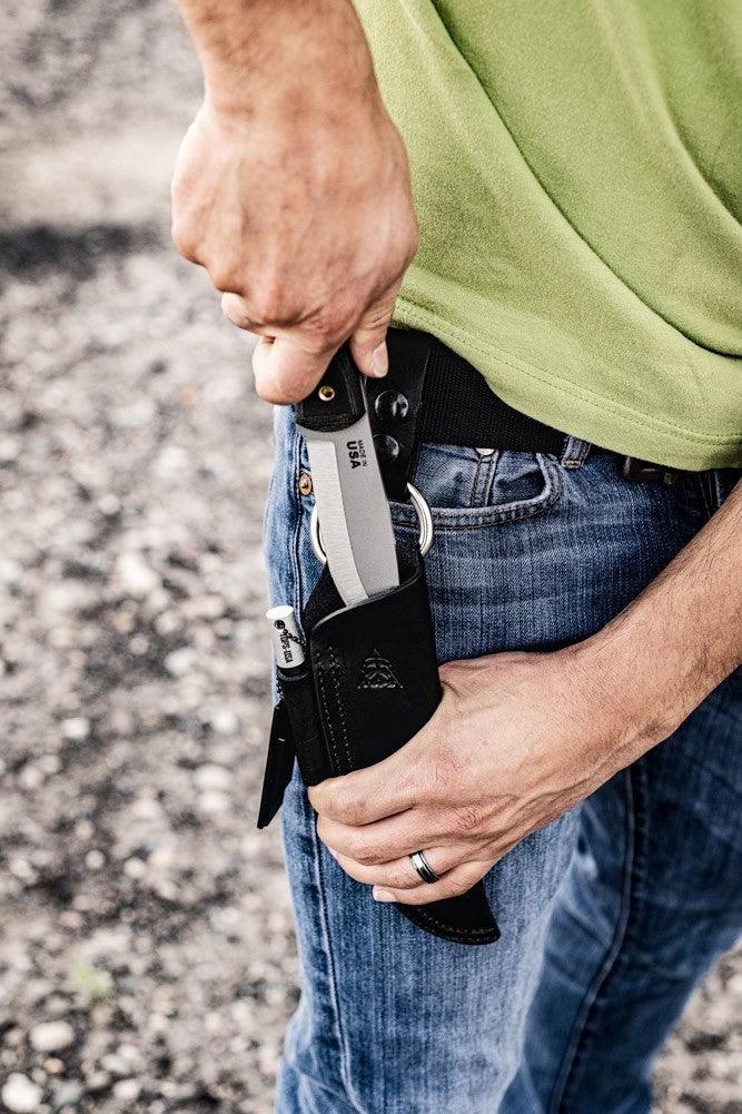 TOPS Knives D Fly 4.5 Black Canvas Micarta Bead Blast 1095HC - Knives.mx