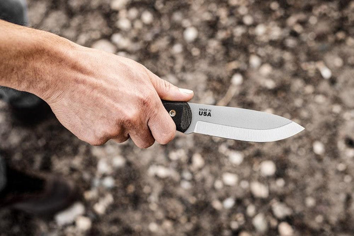 TOPS Knives D Fly 4.5 Black Canvas Micarta Bead Blast 1095HC - Knives.mx