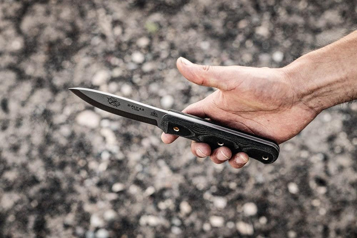 TOPS Knives D Fly 4.5 Black Canvas Micarta Bead Blast 1095HC - Knives.mx