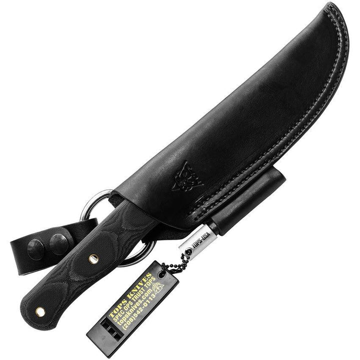 TOPS Knives D Fly 4.5 Black Canvas Micarta Bead Blast 1095HC - Knives.mx