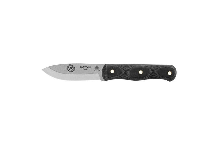 TOPS Knives D Fly 4.5 Black Canvas Micarta Bead Blast 1095HC - Knives.mx