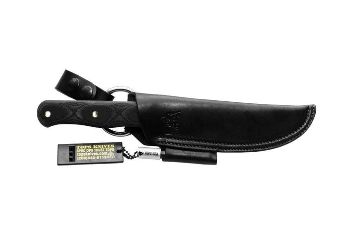 TOPS Knives D Fly 4.5 Black Canvas Micarta Bead Blast 1095HC - Knives.mx