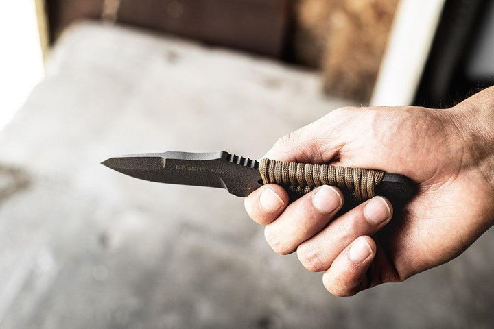 TOPS Knives Desert Fox Paracord Wrap Tactical Gray 1095HC - Knives.mx