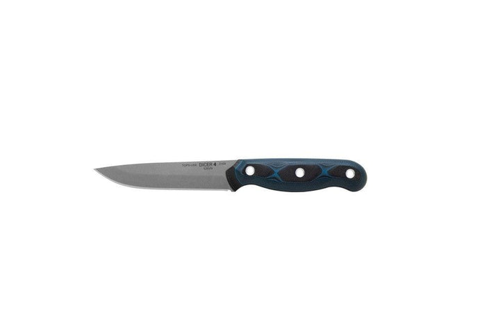 TOPS Knives Dicer 4 Steak Knife Blue/Black G10 Tumble CPM S35VN - Knives.mx
