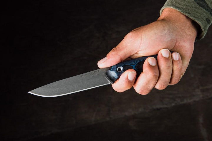 TOPS Knives Dicer 4 Steak Knife Blue/Black G10 Tumble CPM S35VN - Knives.mx
