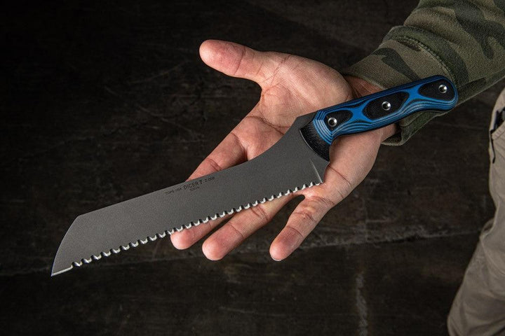 TOPS Knives Dicer 7 Bread Knife Blue/Black G10 Tumble CPM S35VN - Knives.mx