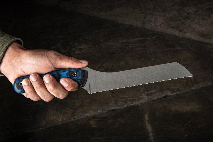 TOPS Knives Dicer 7 Bread Knife Blue/Black G10 Tumble CPM S35VN - Knives.mx