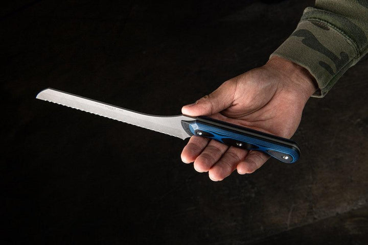 TOPS Knives Dicer 7 Bread Knife Blue/Black G10 Tumble CPM S35VN - Knives.mx
