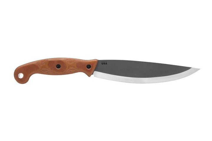 Tops Knives Earth Skills Knife Tan Canvas Micarta 1095HC - Knives.mx