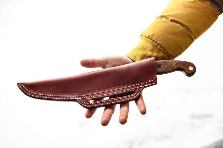 Tops Knives Earth Skills Knife Tan Canvas Micarta 1095HC - Knives.mx