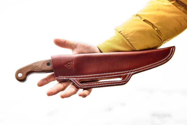 Tops Knives Earth Skills Knife Tan Canvas Micarta 1095HC - Knives.mx