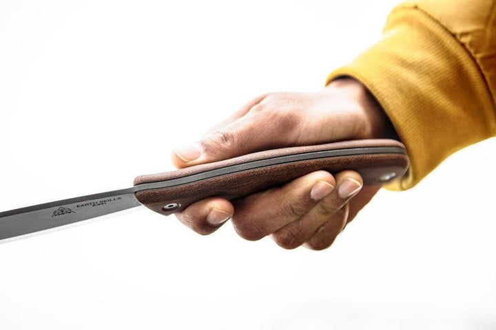 Tops Knives Earth Skills Knife Tan Canvas Micarta 1095HC - Knives.mx