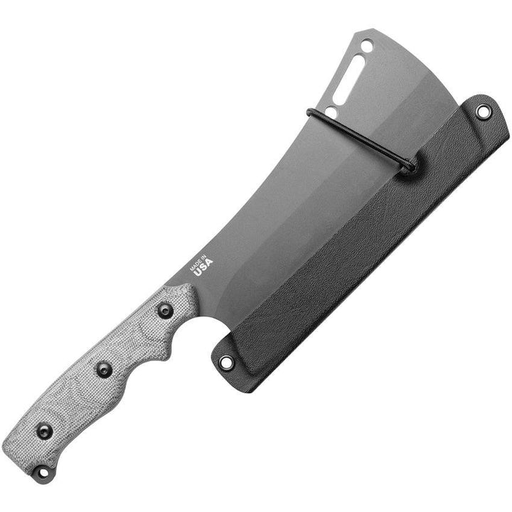 TOPS Knives El Chappo Cleaver Black Canvas Micarta Sniper Grey Coated 1095HC - Knives.mx