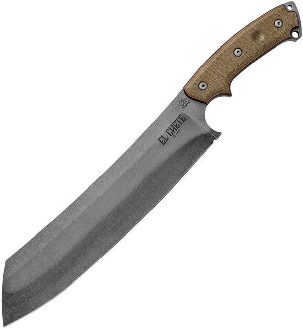 TOPS Knives El Chete Green Black Canvas Micarta Acid Rain 1095HC - Knives.mx