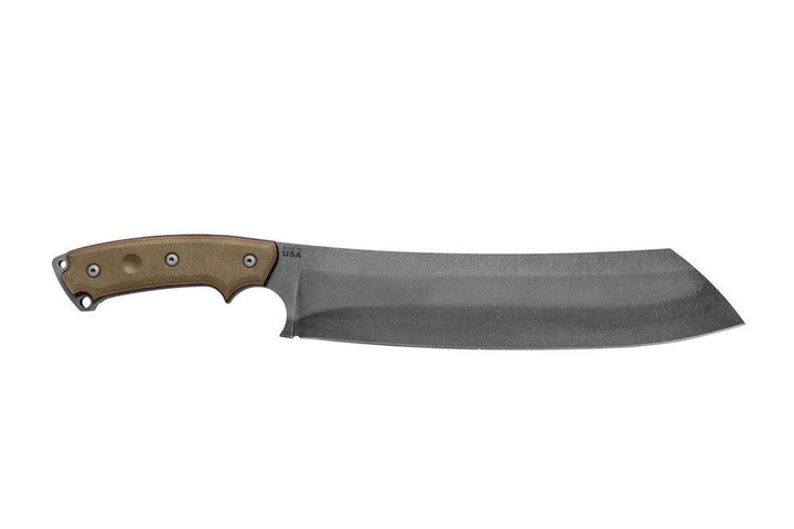 TOPS Knives El Chete Green Black Canvas Micarta Acid Rain 1095HC - Knives.mx