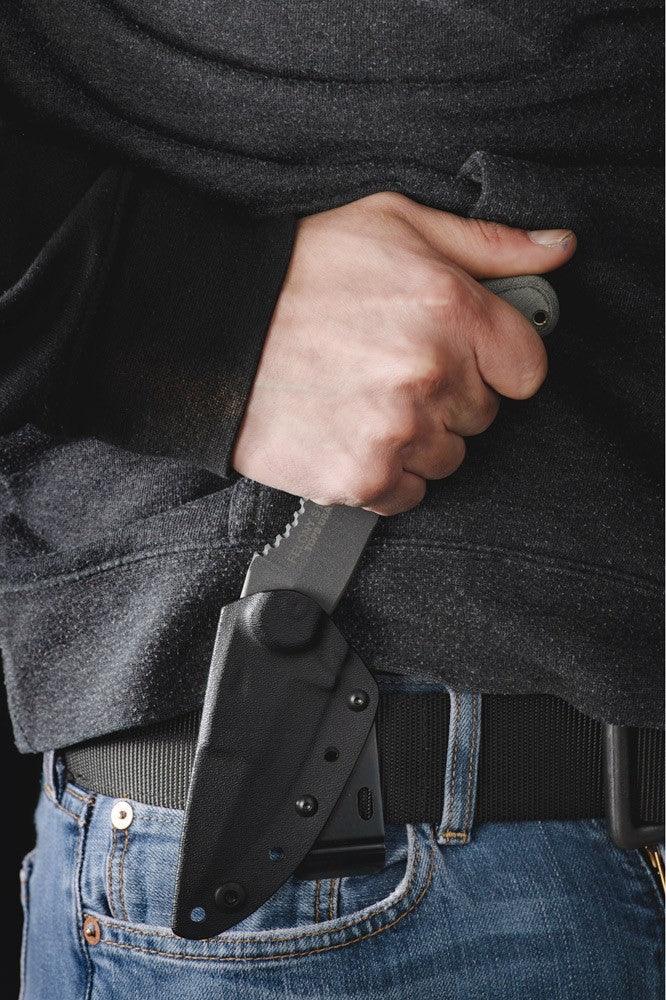 TOPS Knives Felony Stop Black Linen Micarta Tactical Gray 1095HC - Knives.mx