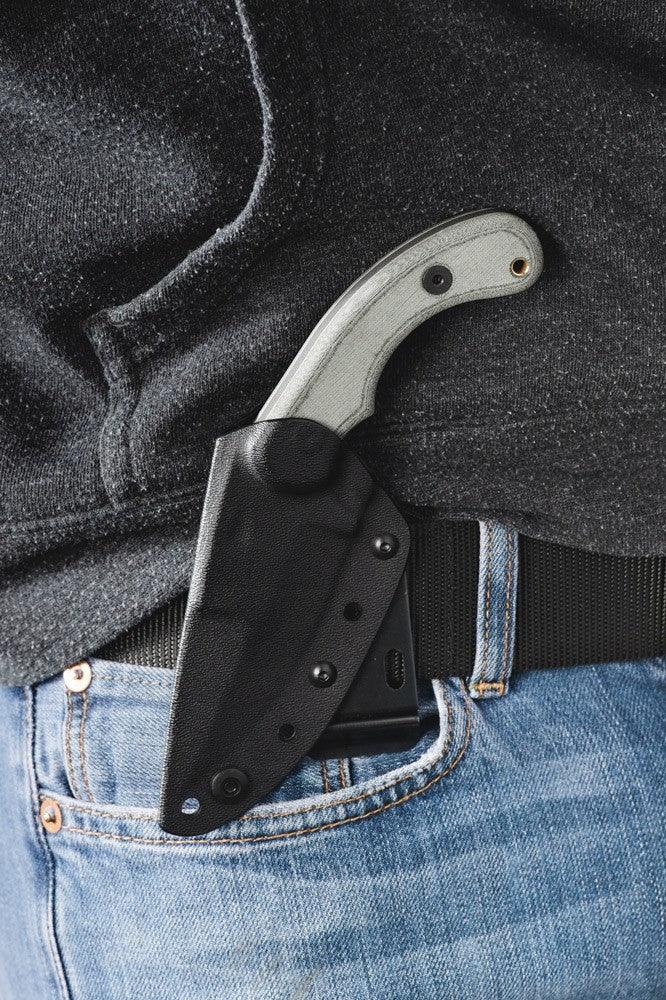 TOPS Knives Felony Stop Black Linen Micarta Tactical Gray 1095HC - Knives.mx