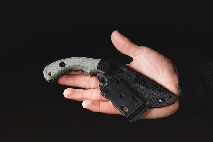 TOPS Knives Felony Stop Black Linen Micarta Tactical Gray 1095HC - Knives.mx