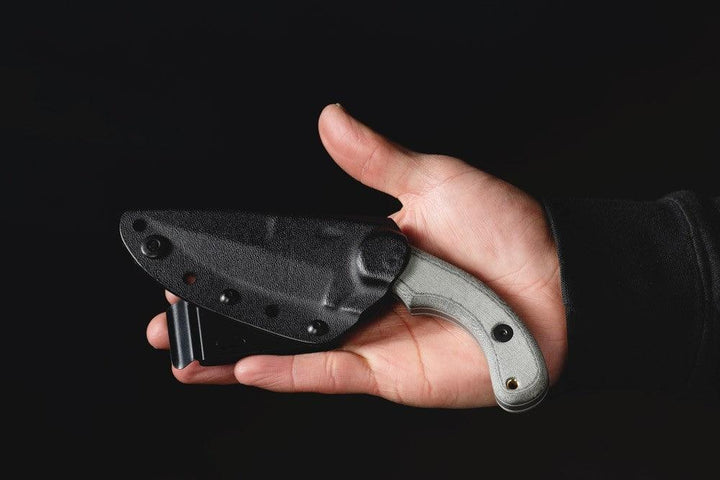 TOPS Knives Felony Stop Black Linen Micarta Tactical Gray 1095HC - Knives.mx