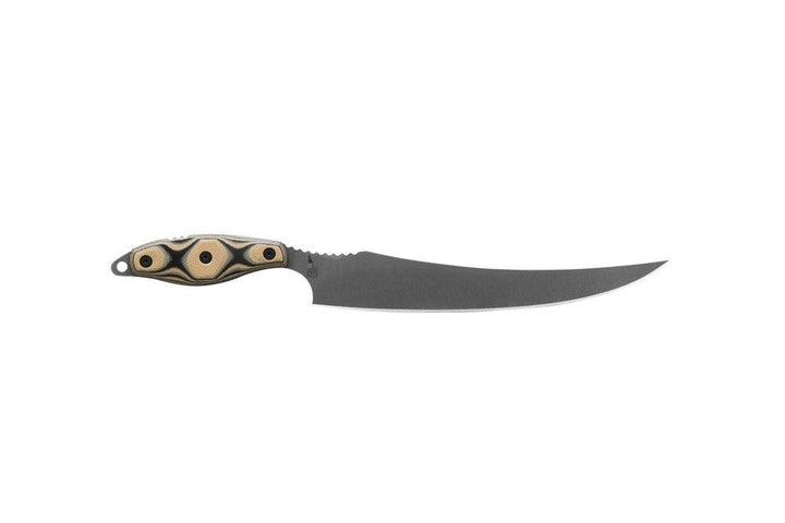 TOPS Knives Filet Tan/Black SureTouch G10 Tumble 154CM - Knives.mx