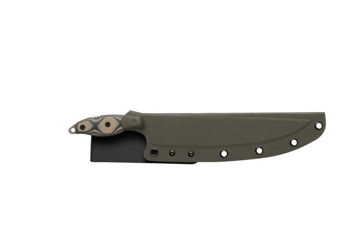TOPS Knives Filet Tan/Black SureTouch G10 Tumble 154CM - Knives.mx