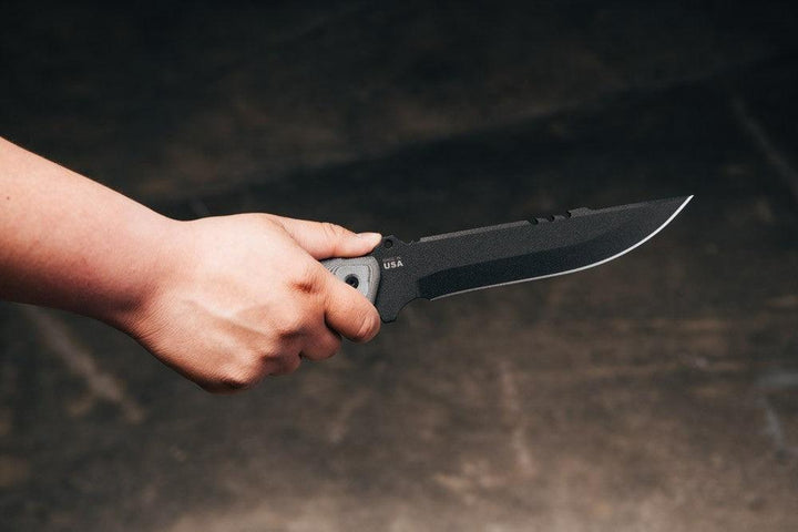 TOPS Knives Firestrike FS45 Combat Fixed 7" Black Linen Micarta 1095HC - Knives.mx