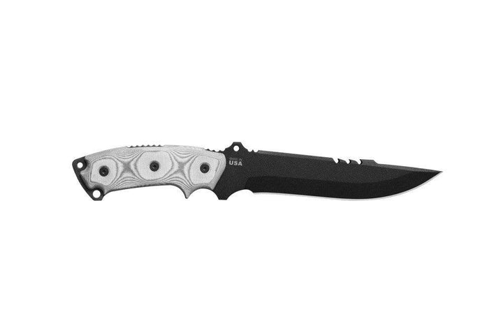 TOPS Knives Firestrike FS45 Combat Fixed 7" Black Linen Micarta 1095HC - Knives.mx