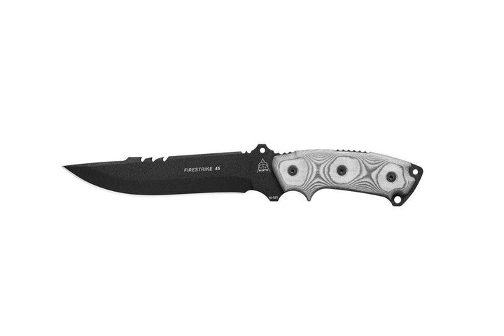 TOPS Knives Firestrike FS45 Combat Fixed 7" Black Linen Micarta 1095HC - Knives.mx