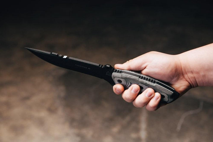 TOPS Knives Firestrike FS45 Combat Fixed 7" Black Linen Micarta 1095HC - Knives.mx