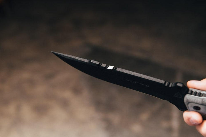 TOPS Knives Firestrike FS45 Combat Fixed 7" Black Linen Micarta 1095HC - Knives.mx