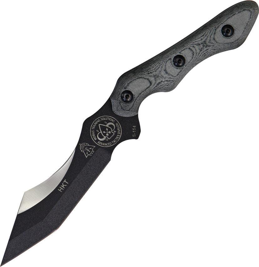 TOPS Knives HKT-Hunter Killer Tracker Black Linen Micarta Traction Coating 1095HC - Knives.mx