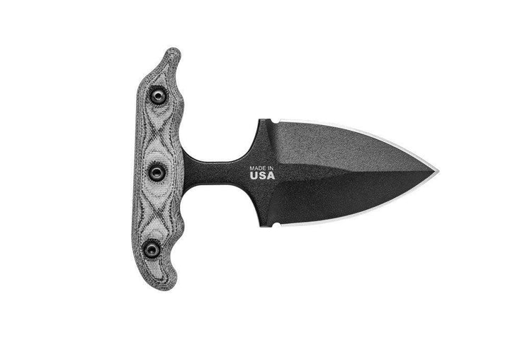 TOPS Knives I-Stick Push Dagger Black Canvas Micarta Traction Coating 1075HC - Knives.mx