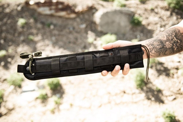 TOPS Knives Longhorn Bowie Black Linen Micarta Black River Wash 1095HC - Knives.mx