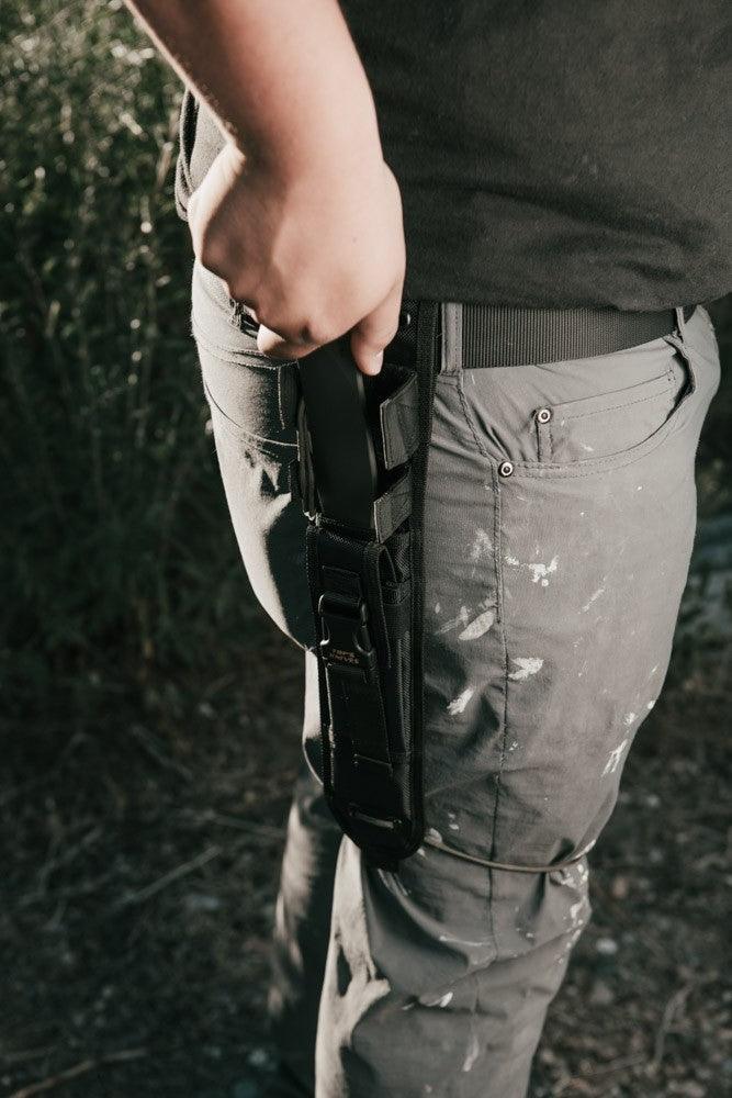 TOPS Knives Longhorn Bowie Black Linen Micarta Rocky Mountain Tread River Wash 1095HC - Knives.mx