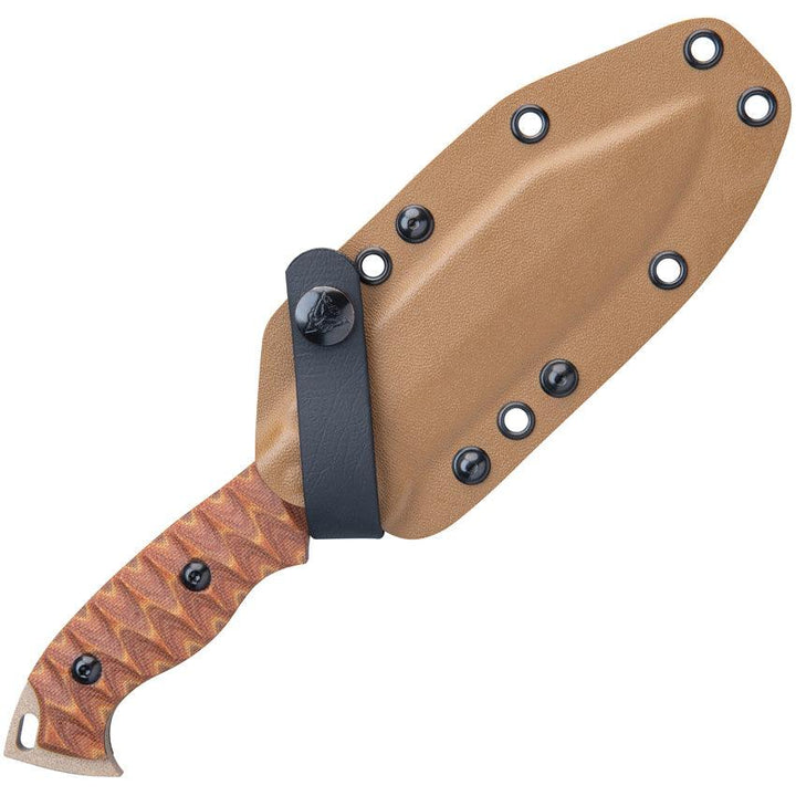 TOPS Knives M-PAT Fixed Blade Tan Canvas Micarta Coyote Coated 1095HC - Knives.mx