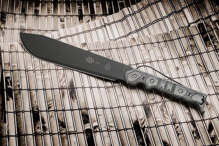 TOPS Knives Machete .170 Black Linen Micarta Gray 1095HC - Knives.mx