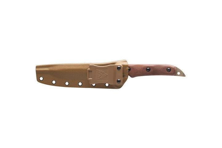 TOPS Knives Missile Strike Tan Canvas Micarta Coyote Tan Coating Spear 1095HC - Knives.mx