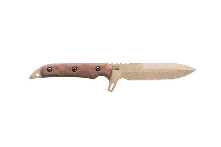 TOPS Knives Missile Strike Tan Canvas Micarta Coyote Tan Coating Spear 1095HC - Knives.mx