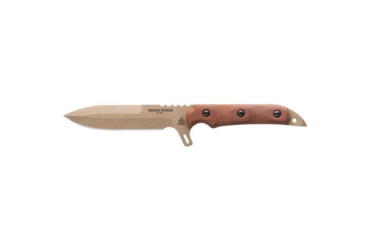 TOPS Knives Missile Strike Tan Canvas Micarta Coyote Tan Coating Spear 1095HC - Knives.mx