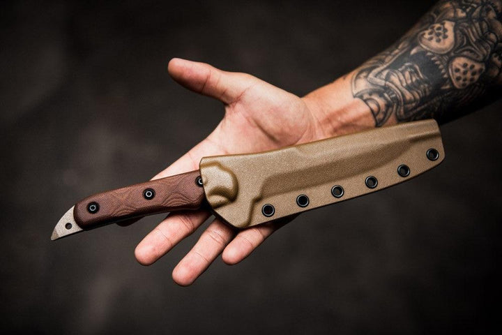 TOPS Knives Missile Strike Tan Canvas Micarta Coyote Tan Coating Spear 1095HC - Knives.mx