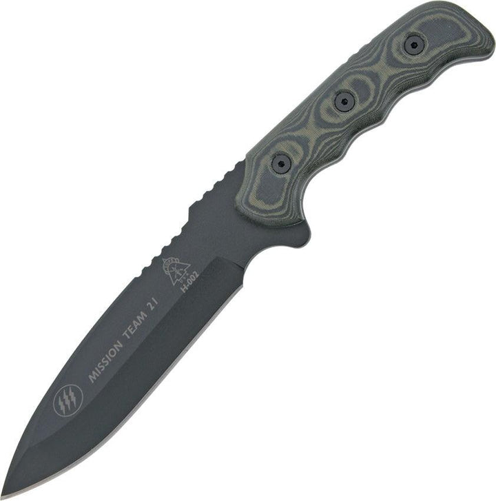 TOPS Knives Mission Team 21 Green/Black G10 1095HC - Knives.mx
