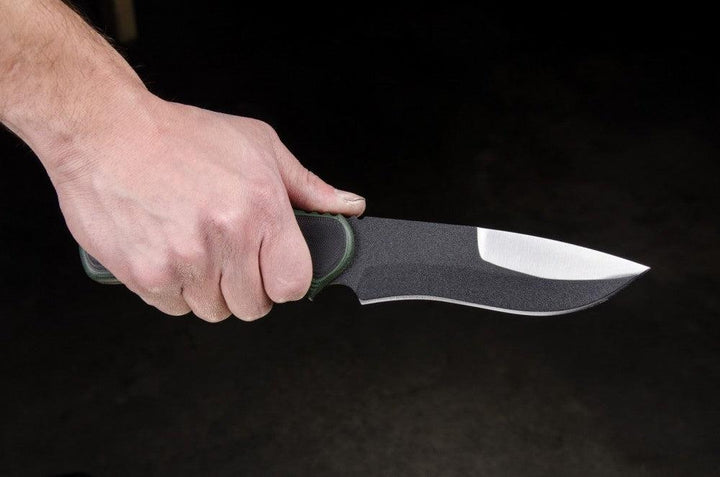 TOPS Knives Mountain Lion Green/Black G10 Black Traction Coating 1095HC - Knives.mx