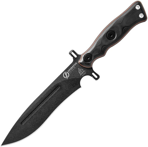 TOPS Knives Operator 7 Blackout Edition Canvas Micarta & G10 Coated 1075HC - Knives.mx
