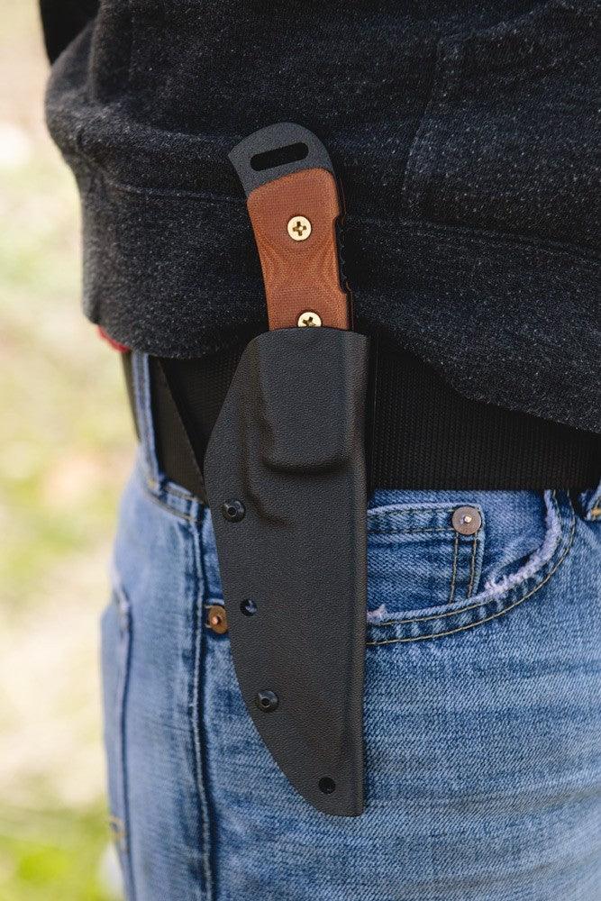 TOPS Knives Overlander 2 Tan Canvas Micarta Black Traction Coating 1095HC - Knives.mx