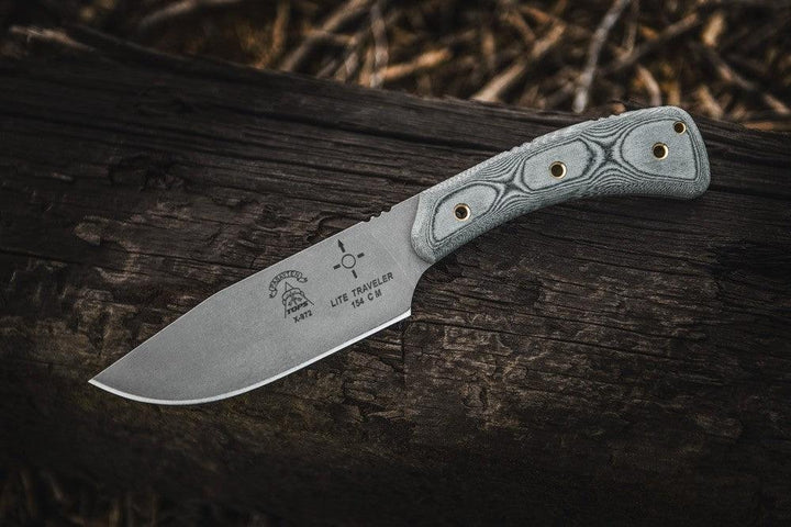 TOPS Knives Pasayten Lite Traveller Black Linen Micarta 154cm - Knives.mx