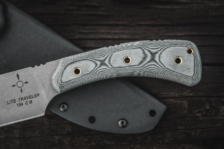 TOPS Knives Pasayten Lite Traveller Black Linen Micarta 154cm - Knives.mx