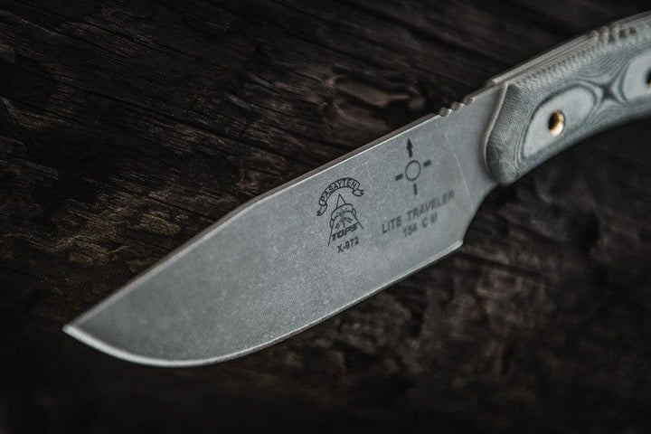 TOPS Knives Pasayten Lite Traveller Black Linen Micarta 154cm - Knives.mx